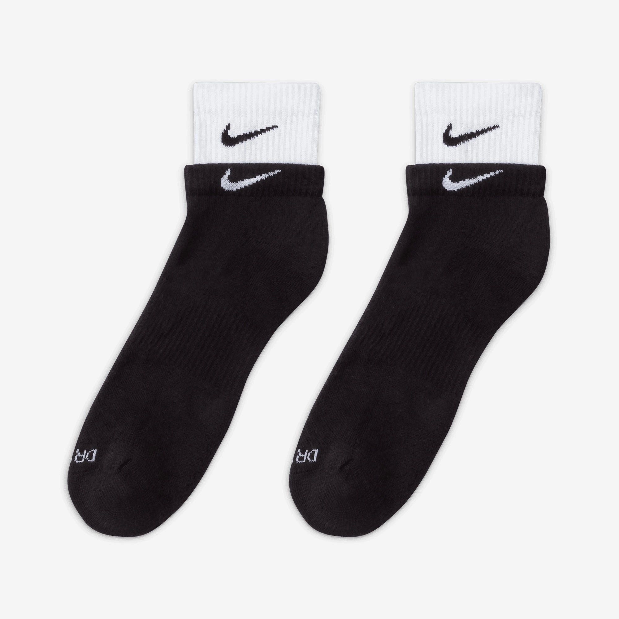 NIKE | EVERYDAY PLUS CUSHIONED TRAINING ANKLE SOCKS { BLACK/WHITE/BLACK