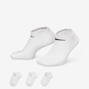 NIKE | PERFORMANCE LIGHTWEIGHT TRAINING NO-SHOW SOCKS (3 PAIRS) { WHITE/WHITE