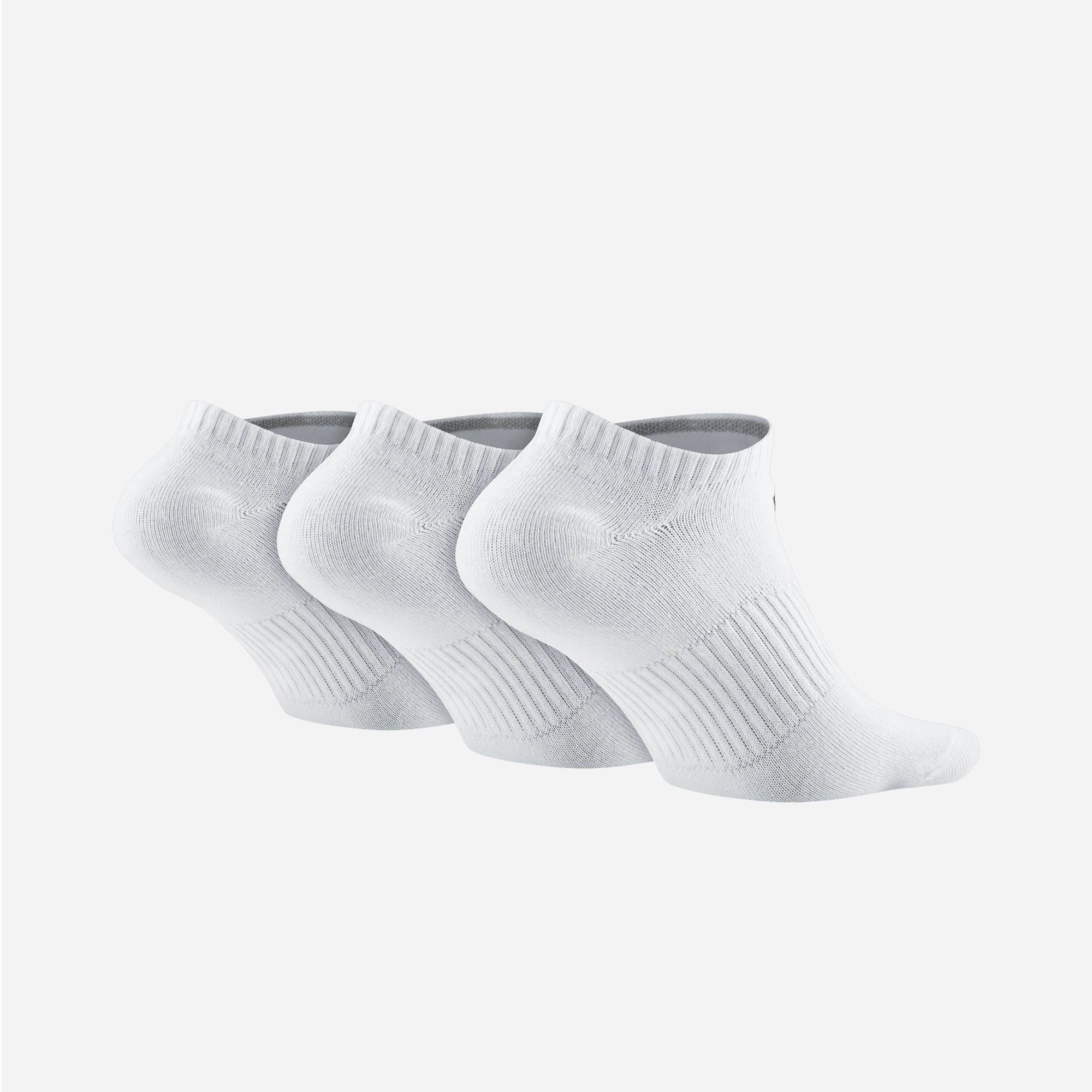 NIKE | PERFORMANCE LIGHTWEIGHT TRAINING NO-SHOW SOCKS (3 PAIRS) { WHITE/WHITE