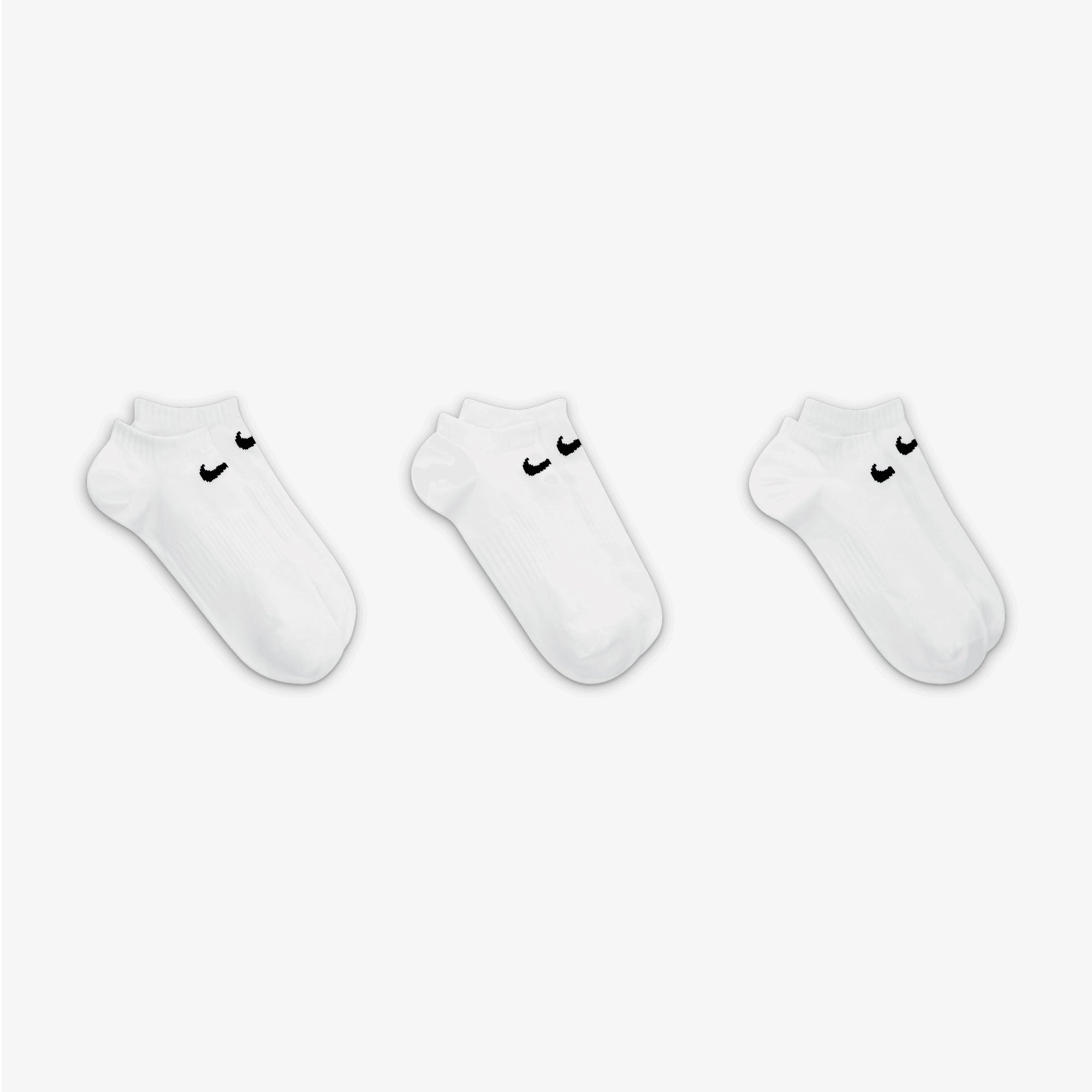 NIKE | PERFORMANCE LIGHTWEIGHT TRAINING NO-SHOW SOCKS (3 PAIRS) { WHITE/WHITE