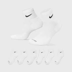 Nike Everyday Plus Cushioned Training Ankle Socks (6 Pack) White / Black