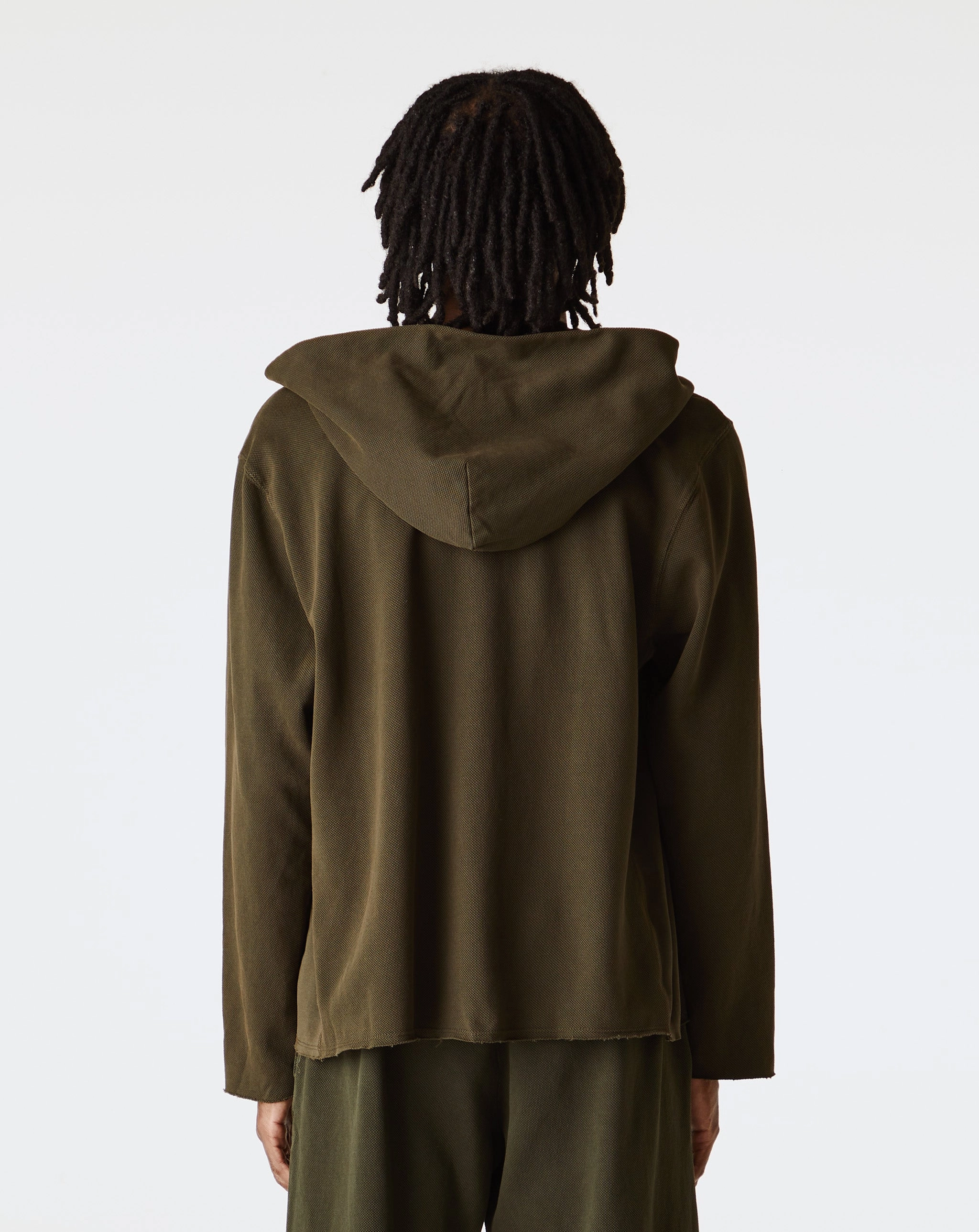 Pique Raw Zip Hoodie