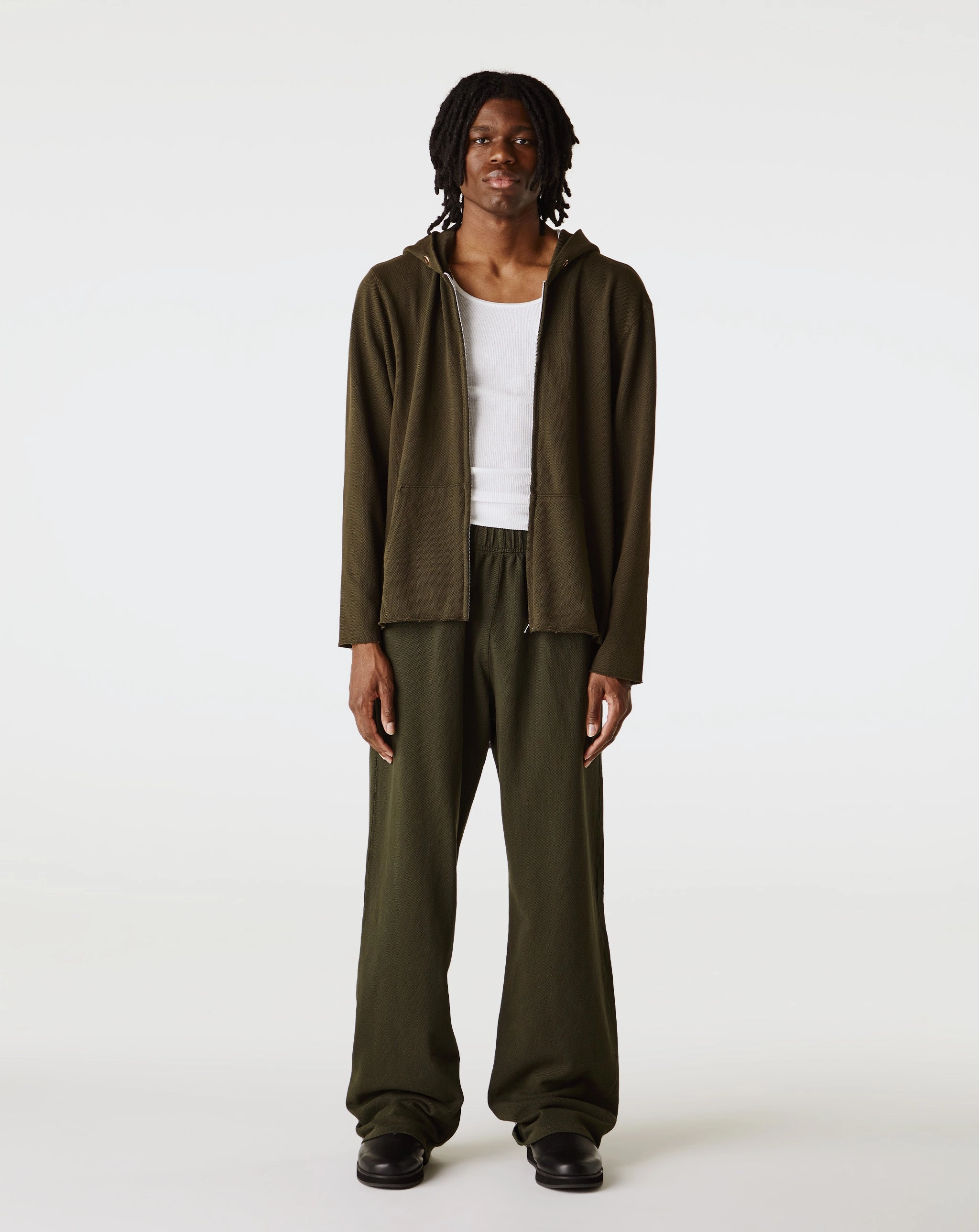 Pique Raw Zip Hoodie