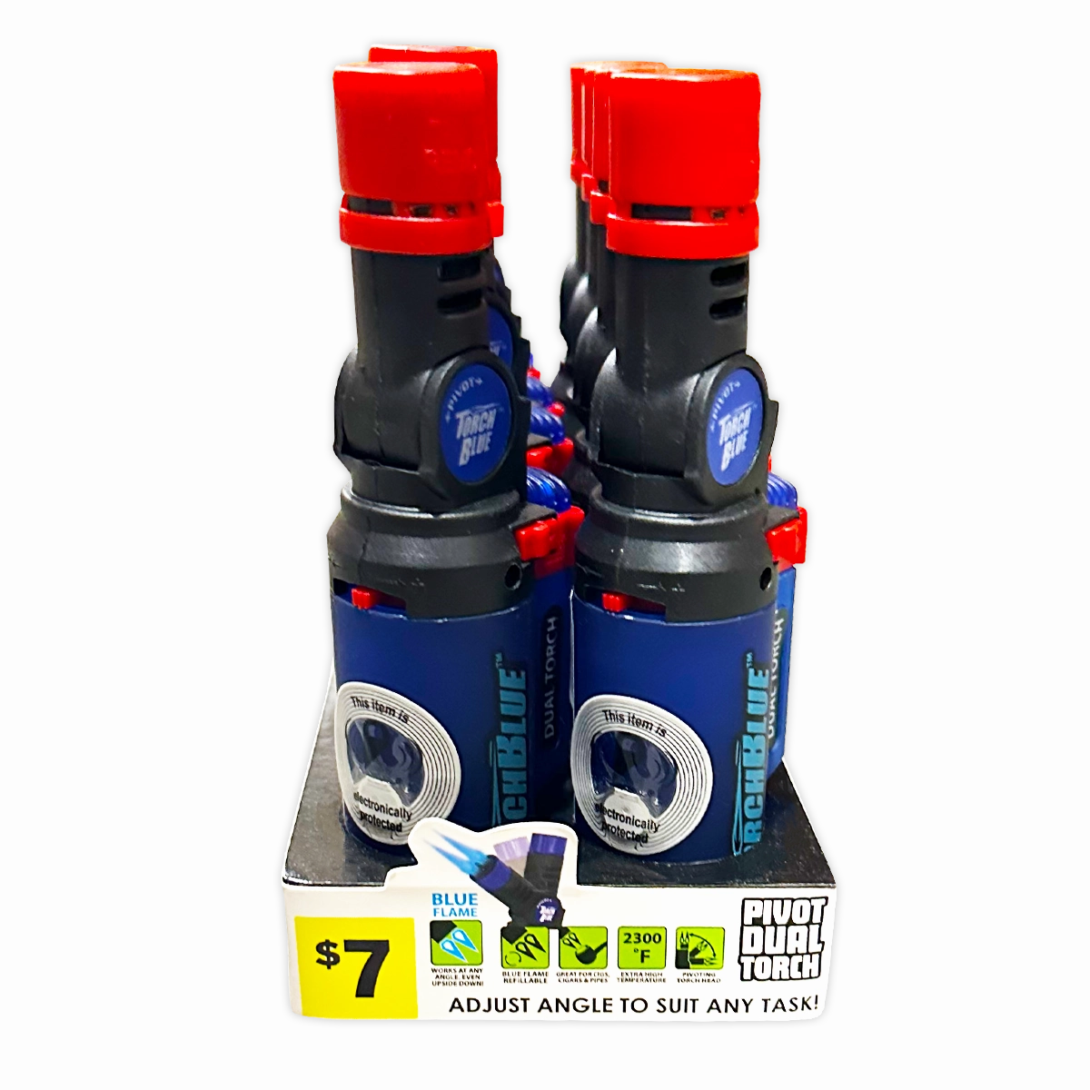 Pivot Head XXL Dual Torch Lighter - 8 Pieces Per Retail Ready Display 41404