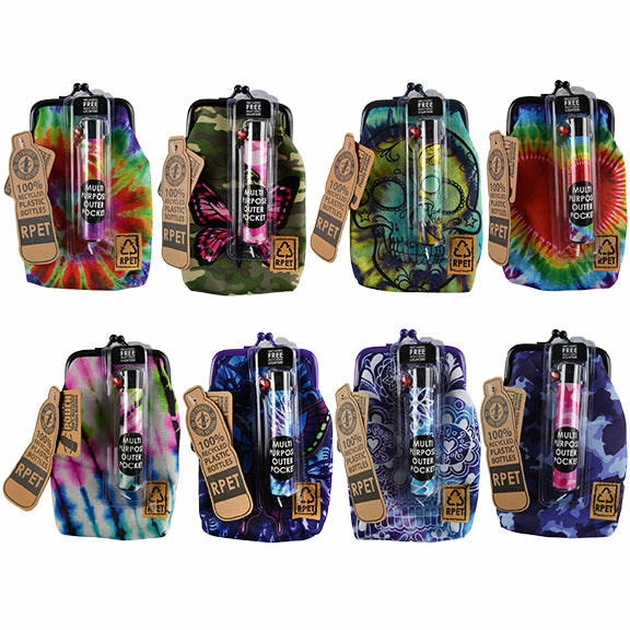 rPET Cigarette Pouch with Bonus Lighter - 8 Pieces Per Retail Ready Display 22059