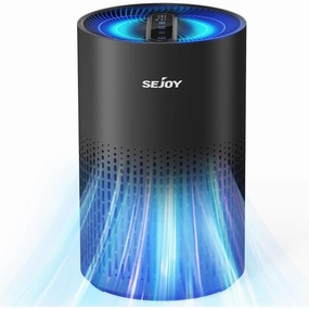 Sejoy KJ100F Air Purifier with 4 Speeds for Home Large Room up to 800 Sqft, HEPA Air Purifiers, Black