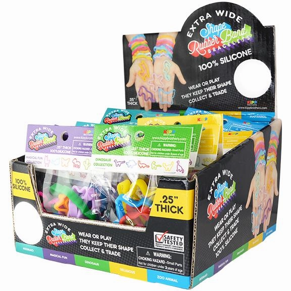 Silicone Extra Wide Shaped Bracelet Pack - 24 Pieces Per Retail Ready Display 26640
