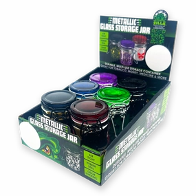 Smell Proof Glass Storage Jar with Hinged Lid- 6 Pieces Per Retail Ready Display 23533