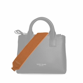 Stampato Leather Wide Strap - Camel Brown