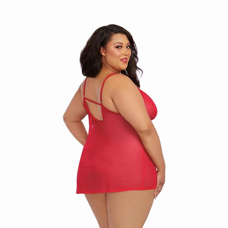 Stretch Mesh Chemise & Robe Set