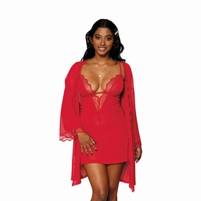 Stretch Mesh Chemise & Robe Set