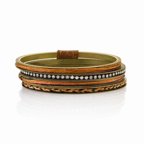 T.R.U. Waxed Linen & Rhinestone Bangle