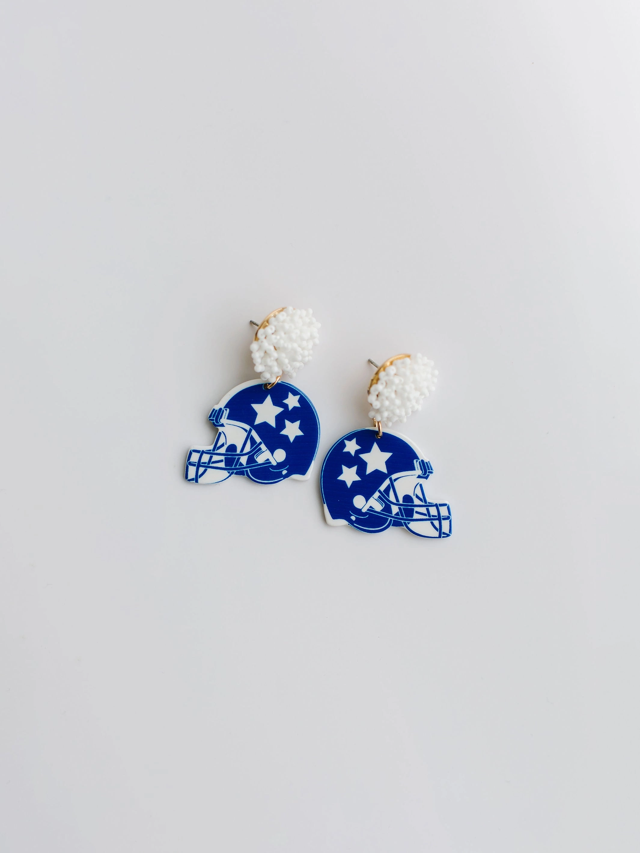 Touchdown Earrings | Blue   White