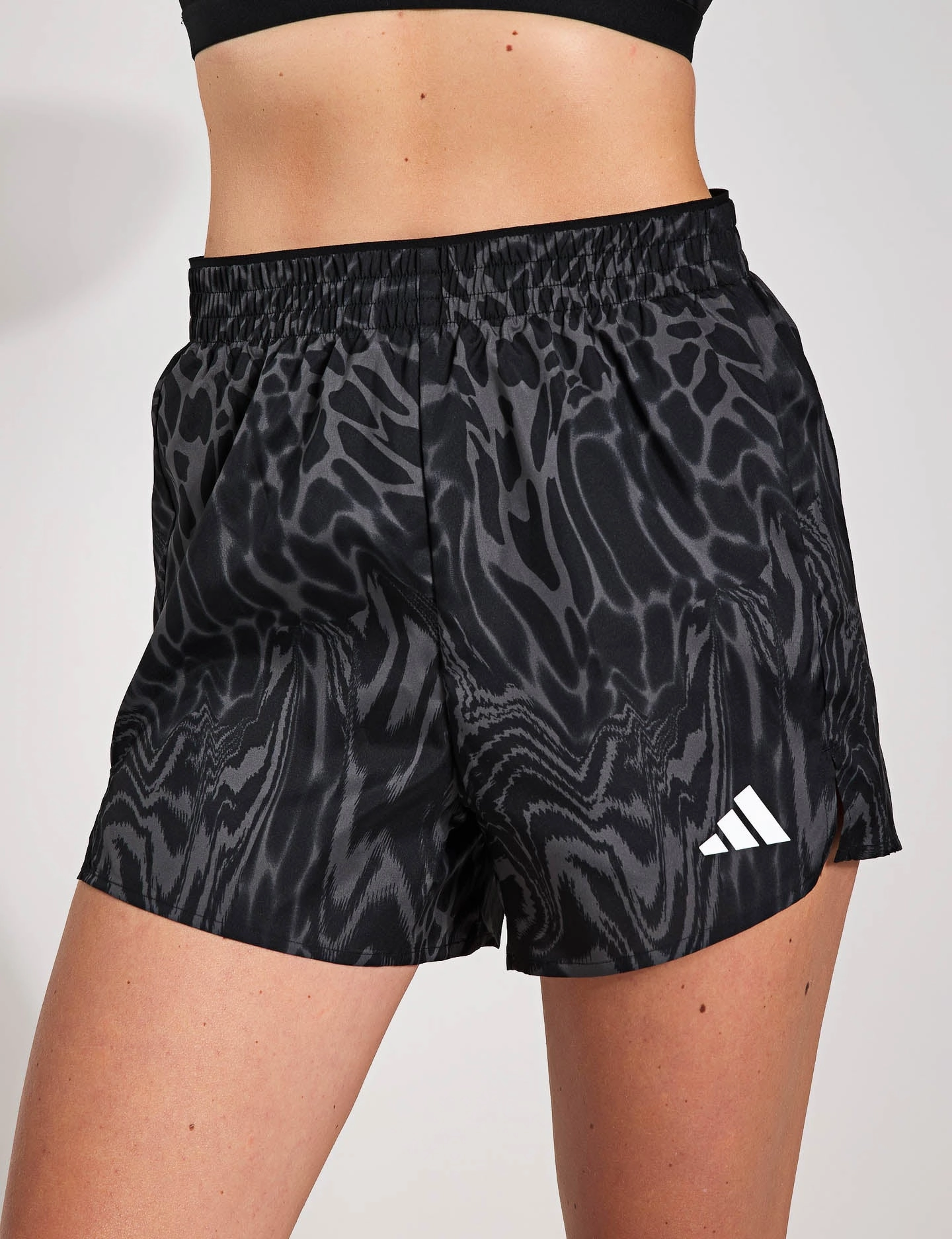 Train Essentials Allover Print Workout Shorts - Black