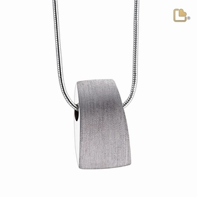 Tribute Rhodium Plated Two Tone Sterling Silver Cremation Pendant