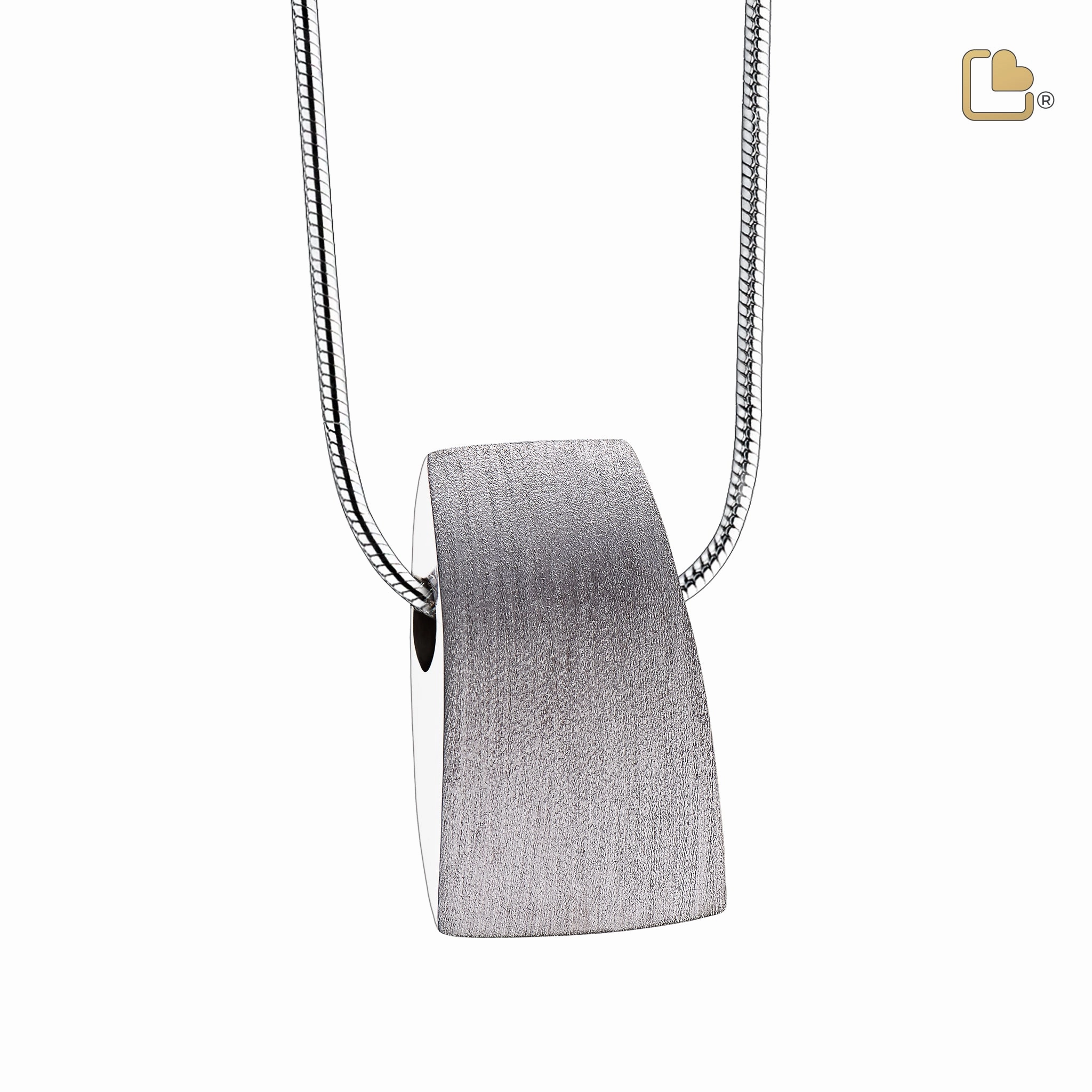 Tribute Rhodium Plated Two Tone Sterling Silver Cremation Pendant