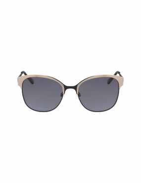 Two-Tone Metal Square Sunglasses