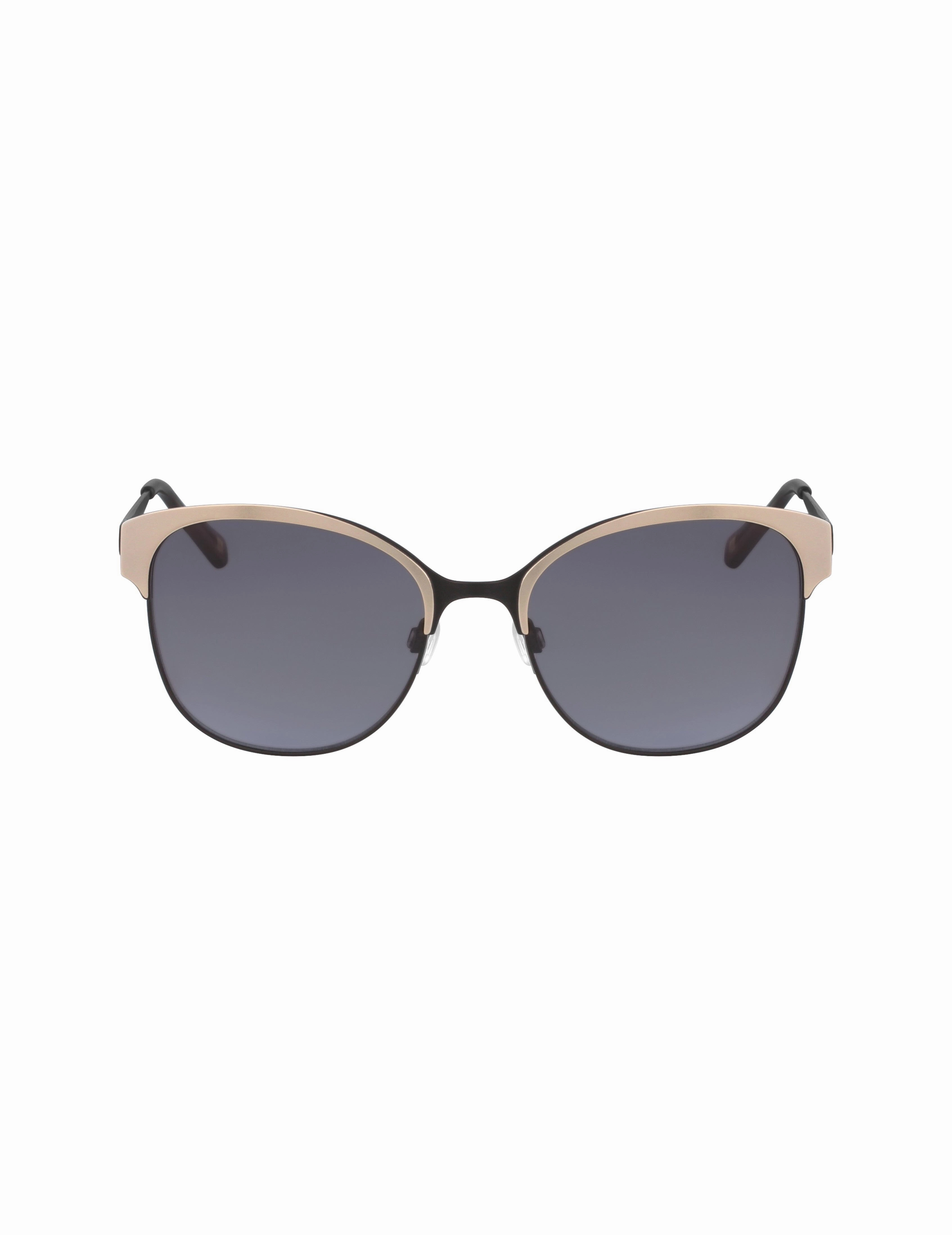 Two-Tone Metal Square Sunglasses