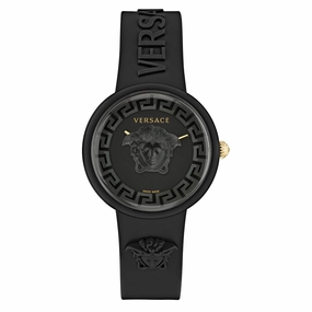 Versace VE6G00223 Medusa Pop Black Silicone Strap Watch and Medusa Head Silicone Pouch, 39mm