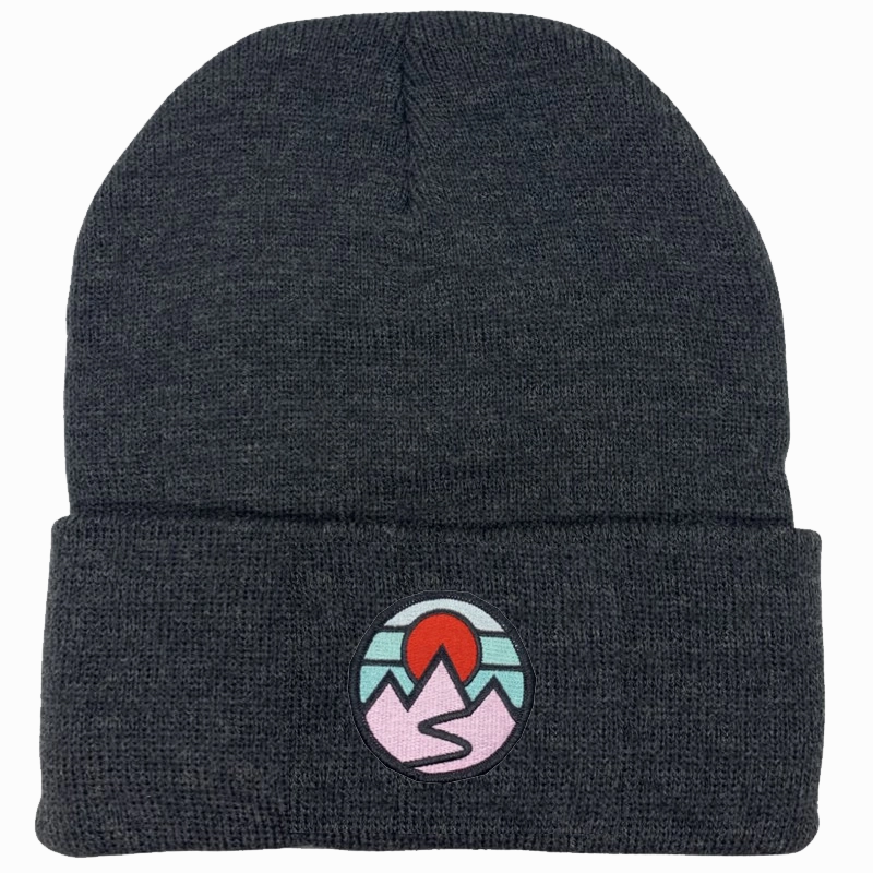 Wide Cuff Beanie w/ Mini Mountains