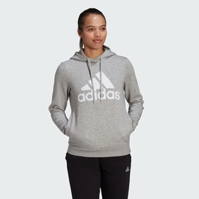 Women's Adidas Loungewear Essentials Hoodie - MEDIUM GREY HEATHER