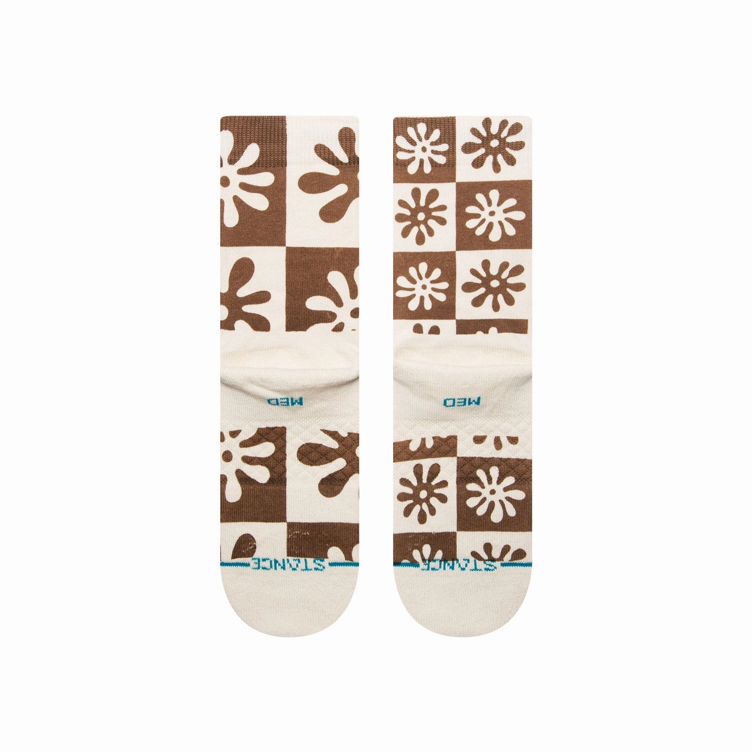 Women's Crew Socks - Flower Girl - Off White