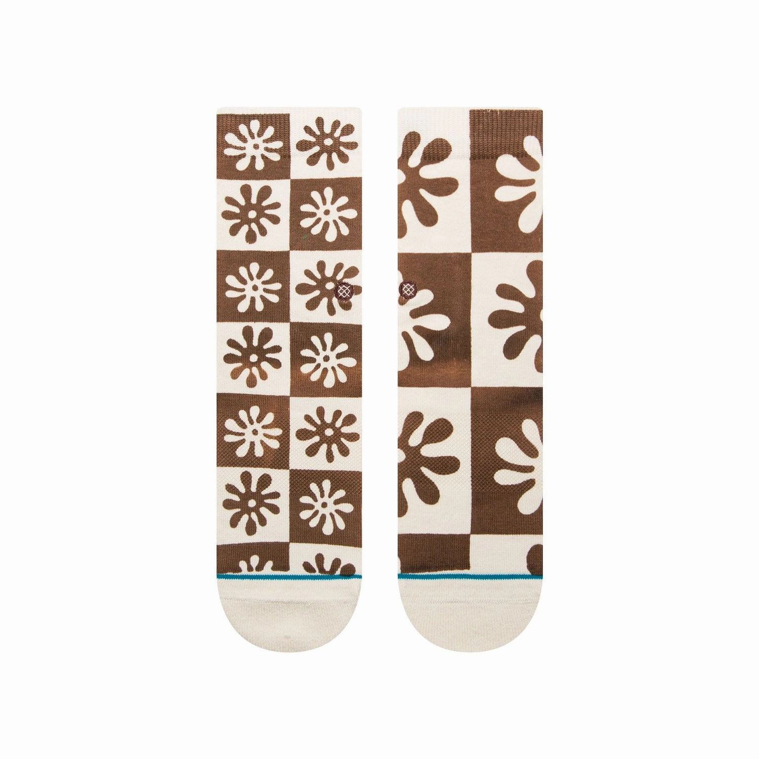 Women's Crew Socks - Flower Girl - Off White
