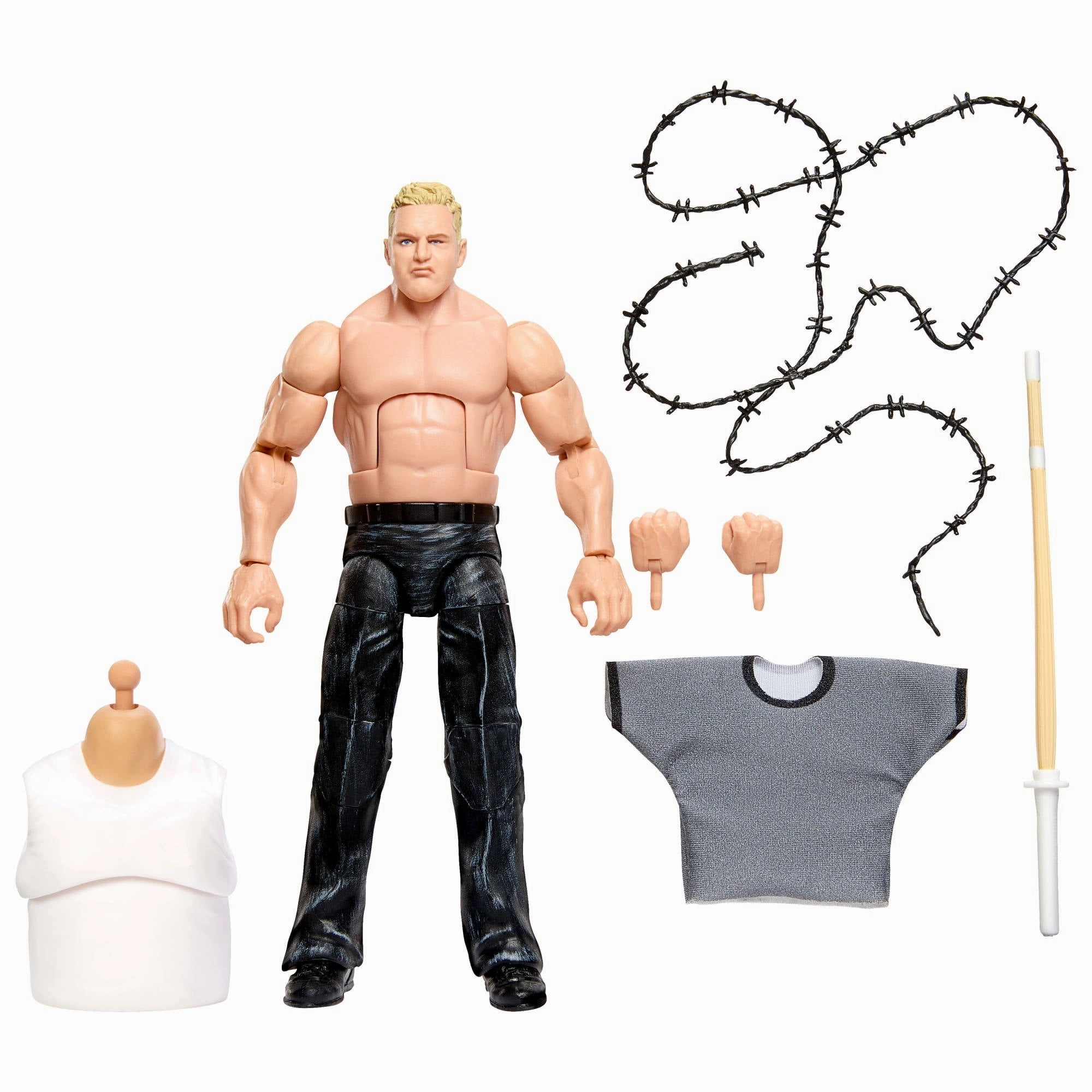 WWE JCK18 Elite Hardcore Hak Action Figure with Accessories & Build-a-Figure Parts