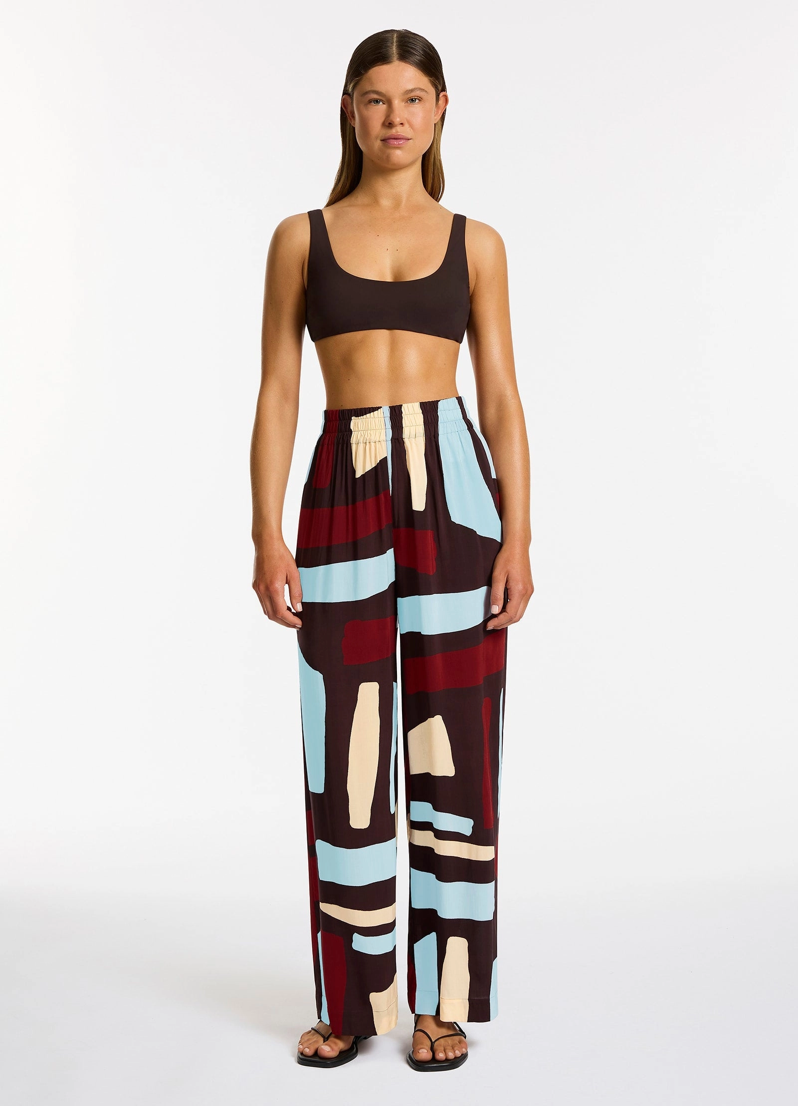 Zarla Wide Leg Pant - Ruby
